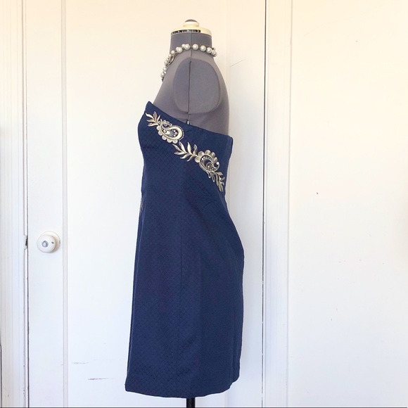 NWT Lilly Pulitzer “Demi” Ornate Embroidered Navy Dress size 0 - Picture 4 of 8